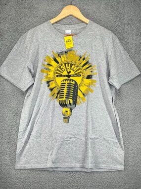 NWT Sun Records Yellow Microphone Gray Graphic Official T Shirt Unisex Large